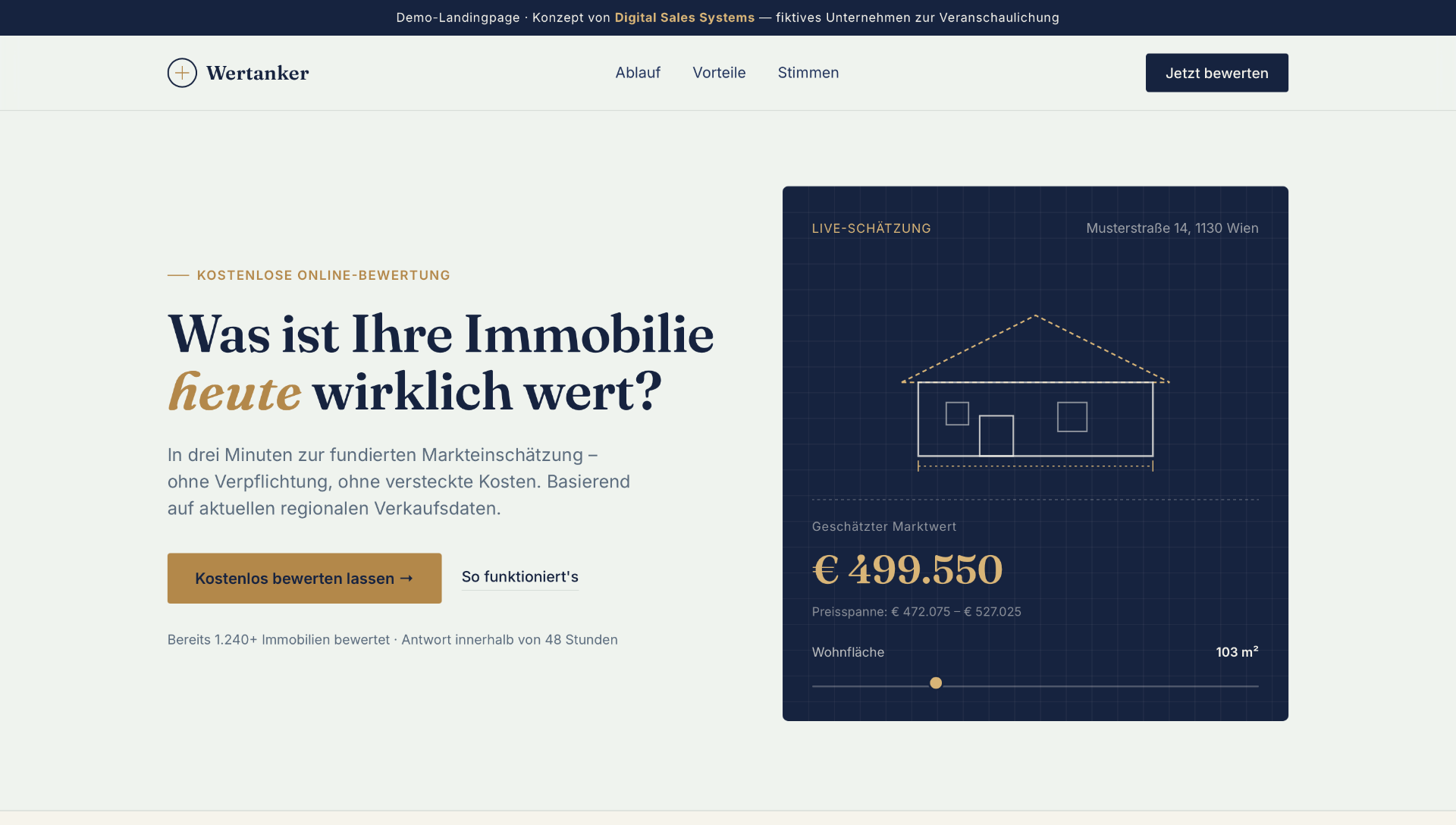 Screenshot: Leadgenerierungs-Landingpage